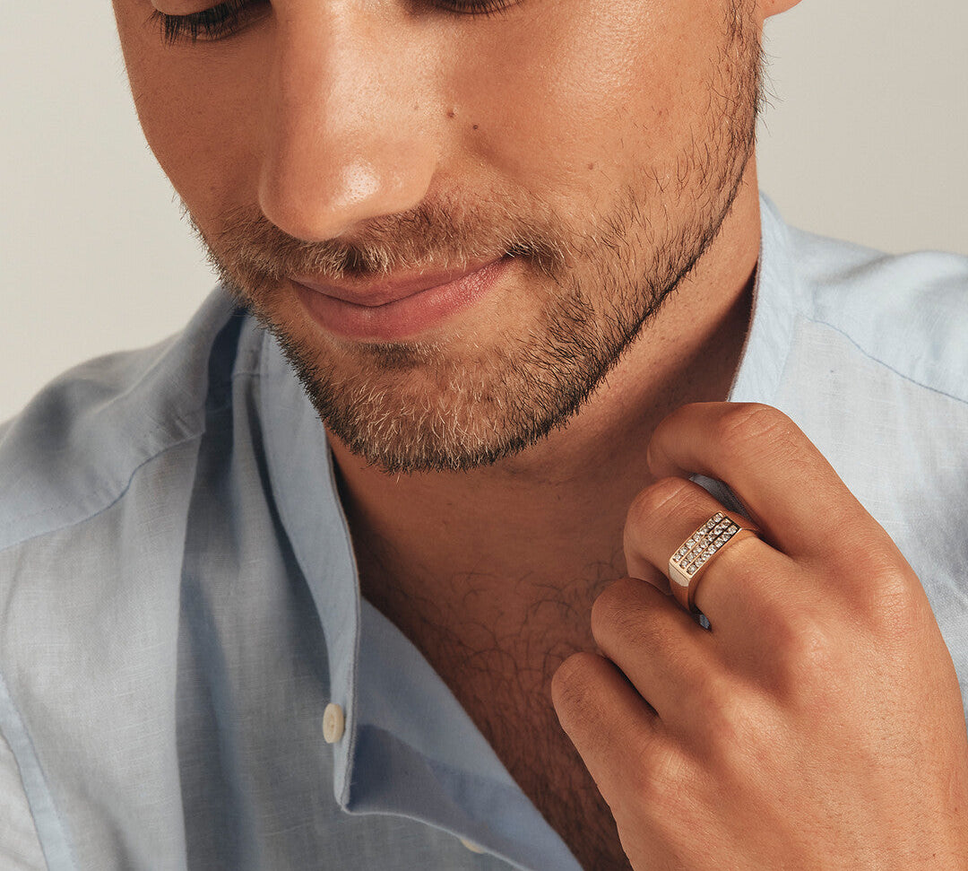 0.50 CT Round Moissanite Channel Set Men's Wedding Band in Solid Gold 1