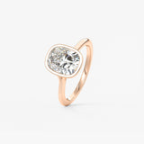 Elongated Cushion Bezel Lab Grown Diamond Engagement Ring