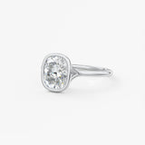 Elongated Cushion Bezel Lab Grown Diamond Engagement Ring
