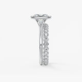 Elongated Cushion Bezel Lab Grown Diamond Engagement Ring