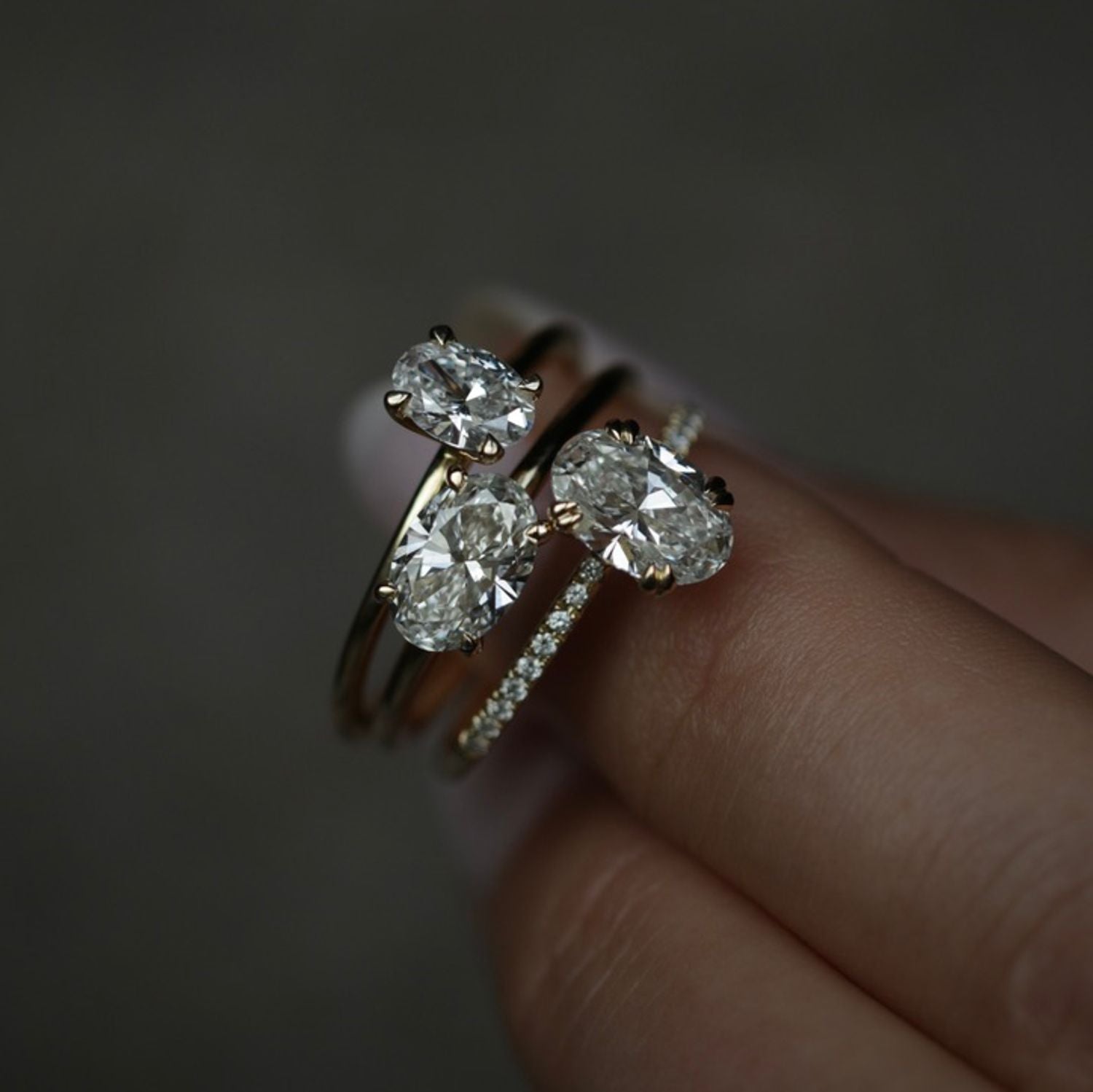 Oval Cut Pave Lab Grown Diamond Engagement Ring