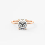 Elongated Cushion Hidden Halo Lab Grown Diamond Engagement Ring
