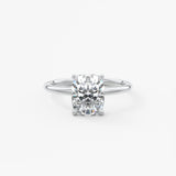 Elongated Cushion Hidden Halo Lab Grown Diamond Engagement Ring