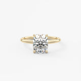 Elongated Cushion Hidden Halo Lab Grown Diamond Engagement Ring