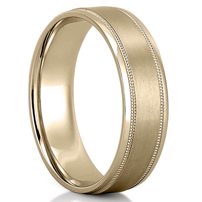 Classic Milgrain Wedding Band for Men's in Solid Gold 2