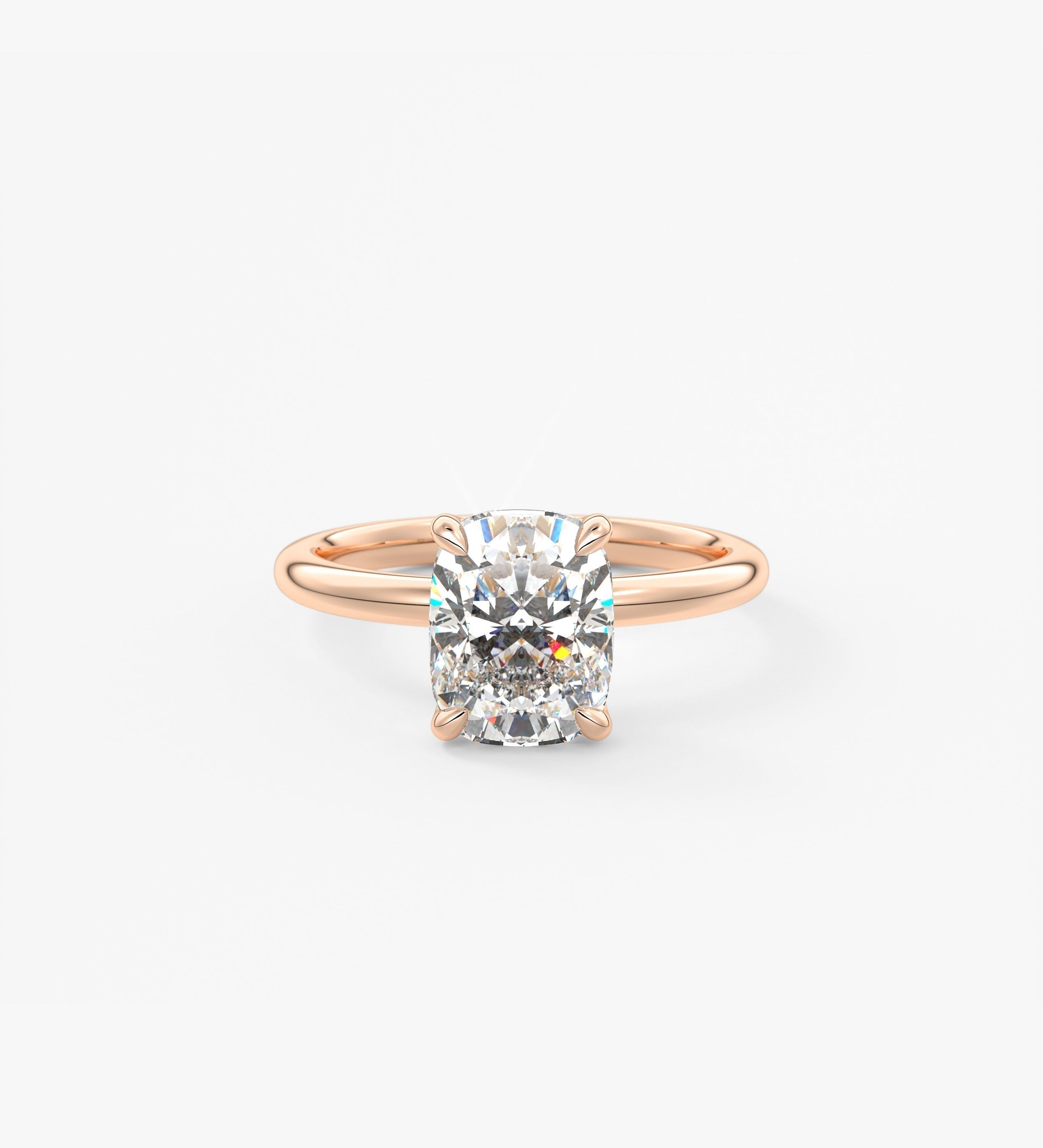 Elongated Cushion Solitaire Lab Grown Diamond Engagement Ring