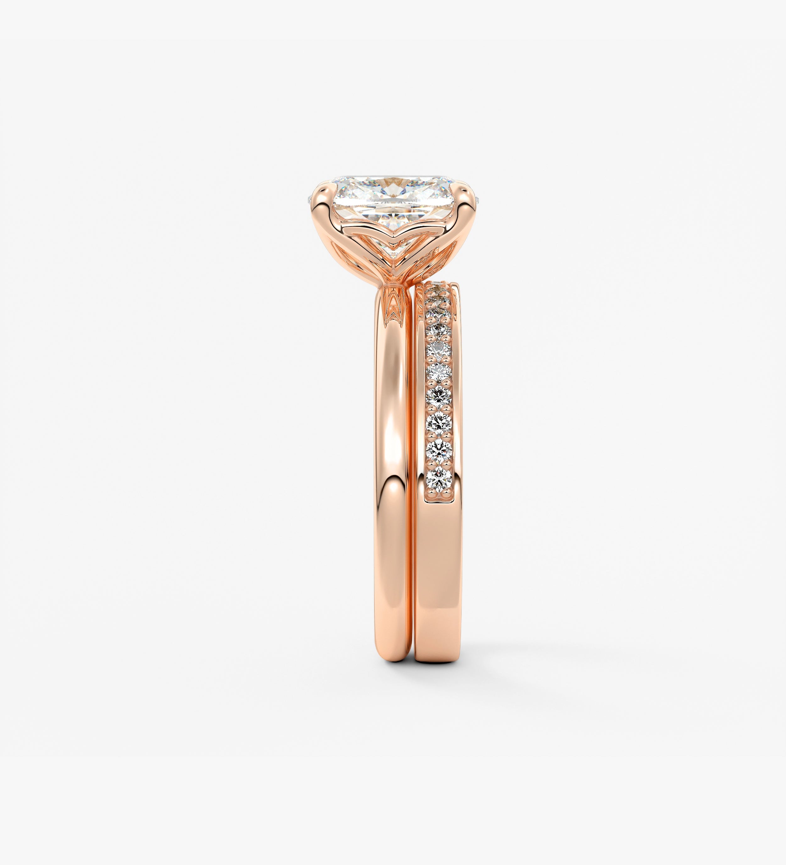 Elongated Cushion Solitaire Lab Grown Diamond Engagement Ring