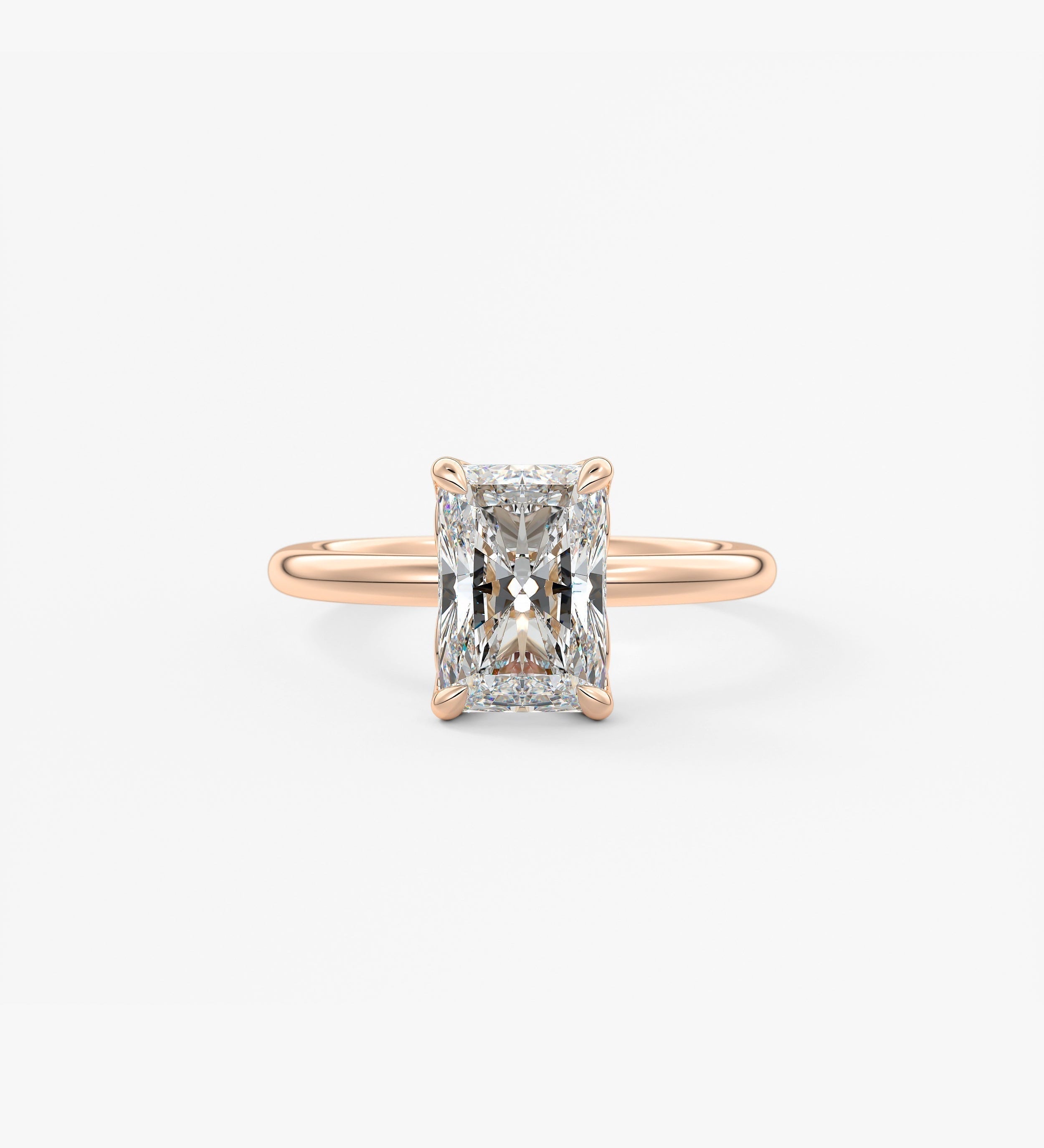 Radiant Solitaire Lab Grown Diamond Engagement Ring