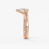 Pear Pave Cathedral Lab Grown Diamond Engagement Ring