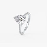 Pear Pave Cathedral Lab Grown Diamond Engagement Ring