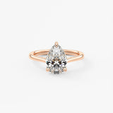 Pear Solitaire Cathedral Lab Grown Diamond Engagement Ring