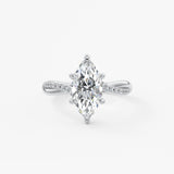 Marquise Twisted Pave Lab Grown Diamond Engagement Ring