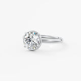 Round Bezel Lab Grown Diamond Engagement Ring