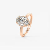 Oval Bezel Lab Grown Diamond Engagement Ring