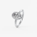 Oval Bezel Lab Grown Diamond Engagement Ring