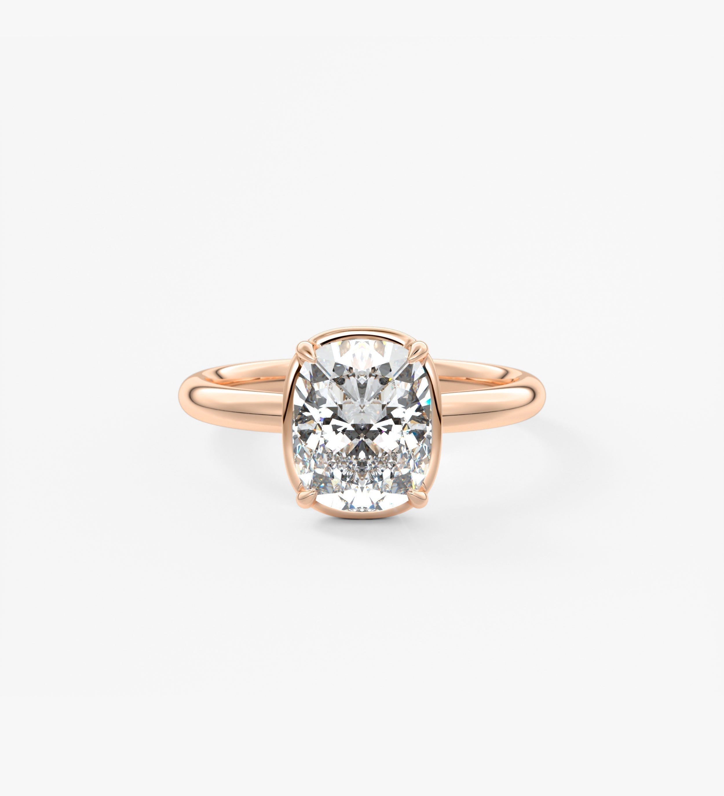 Elongated Cushion Bezel Lab Grown Diamond Engagement Ring