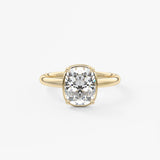 Elongated Cushion Bezel Lab Grown Diamond Engagement Ring