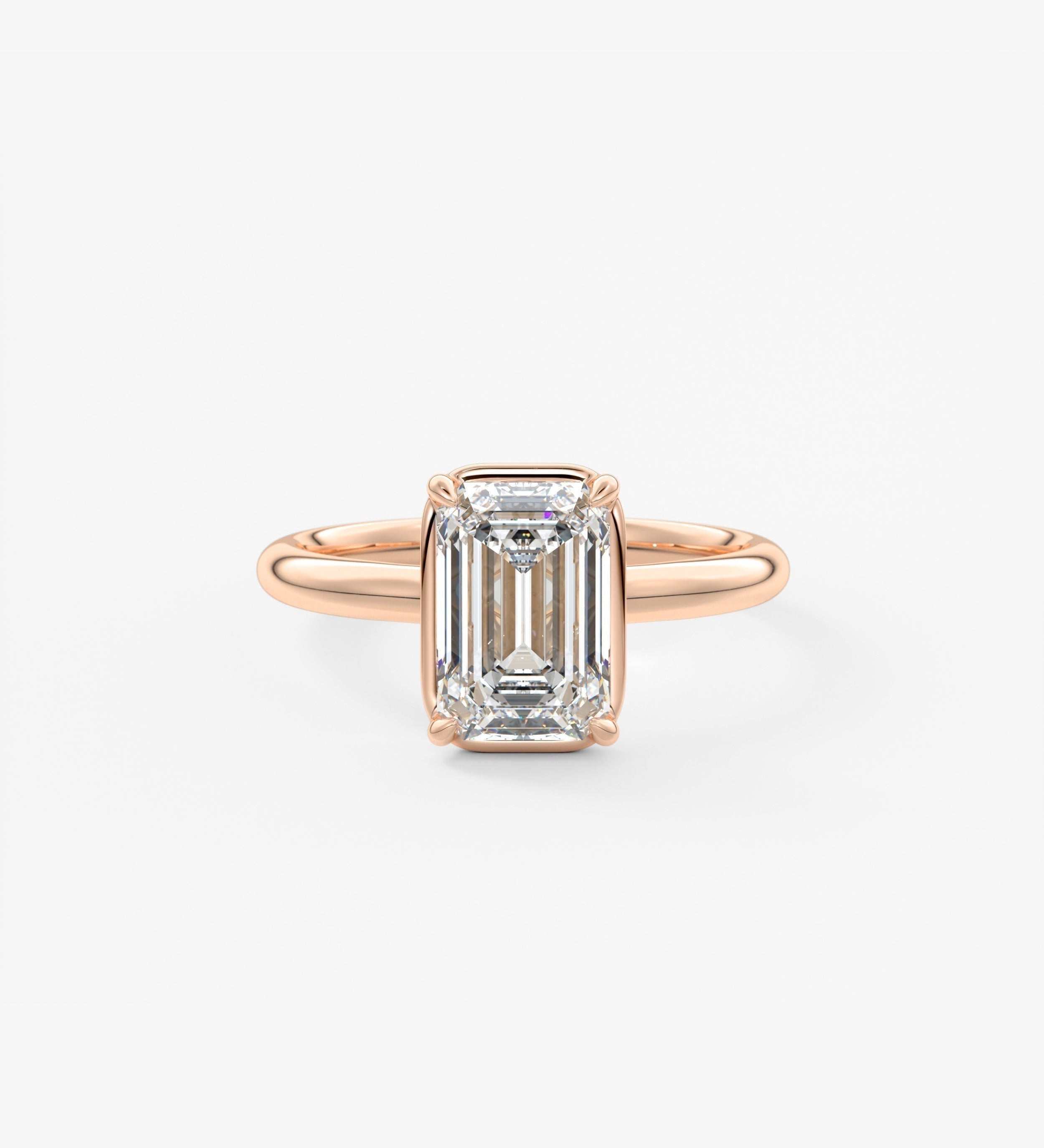 Emerald Bezel Lab Grown Diamond Engagement Ring