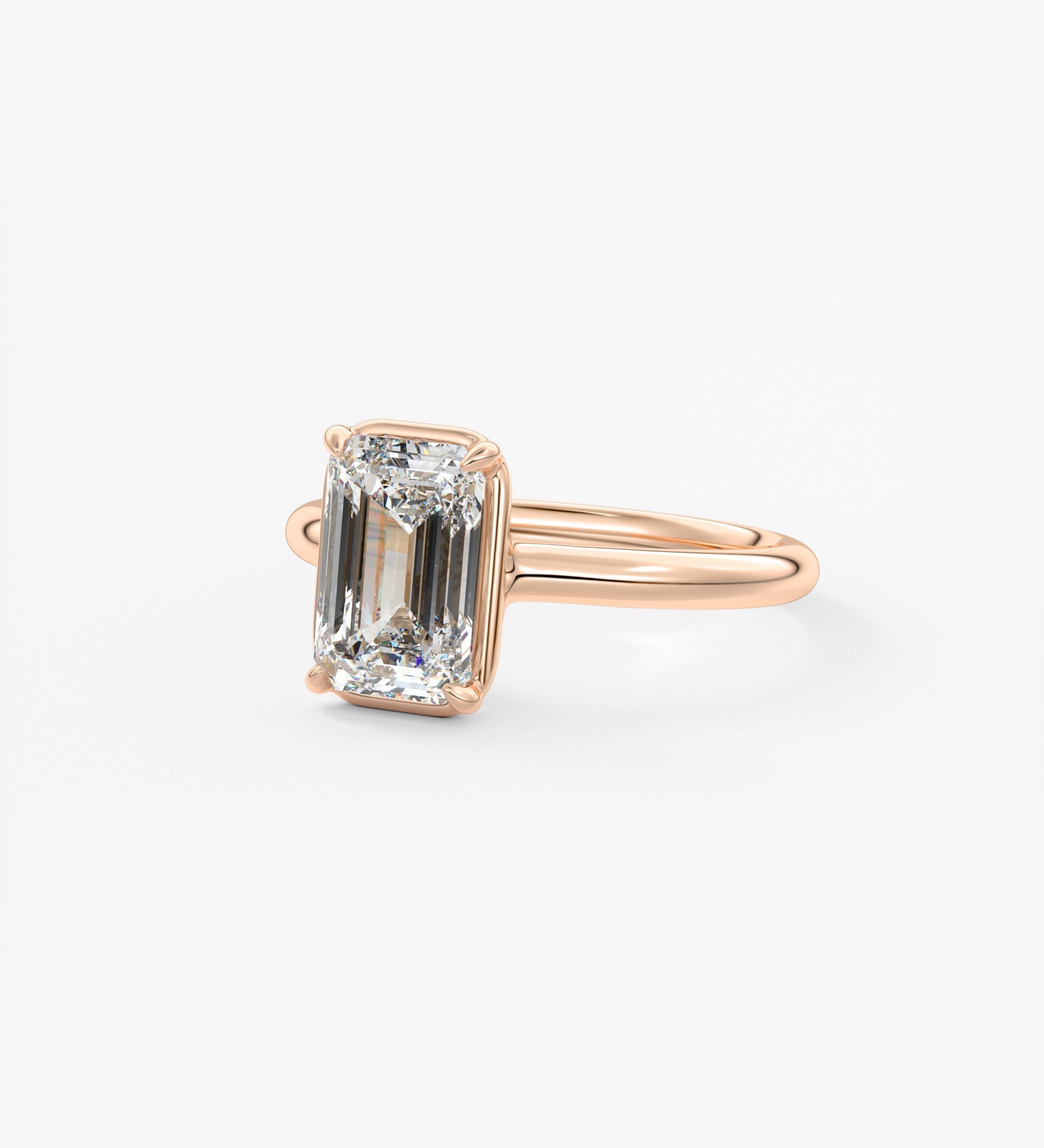 Emerald Bezel Lab Grown Diamond Engagement Ring