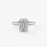 Emerald Bezel Lab Grown Diamond Engagement Ring