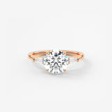 Round Three Stone Lab Grown Diamond Engagement Ring