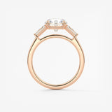 Round Three Stone Lab Grown Diamond Engagement Ring