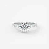 Round Three Stone Lab Grown Diamond Engagement Ring