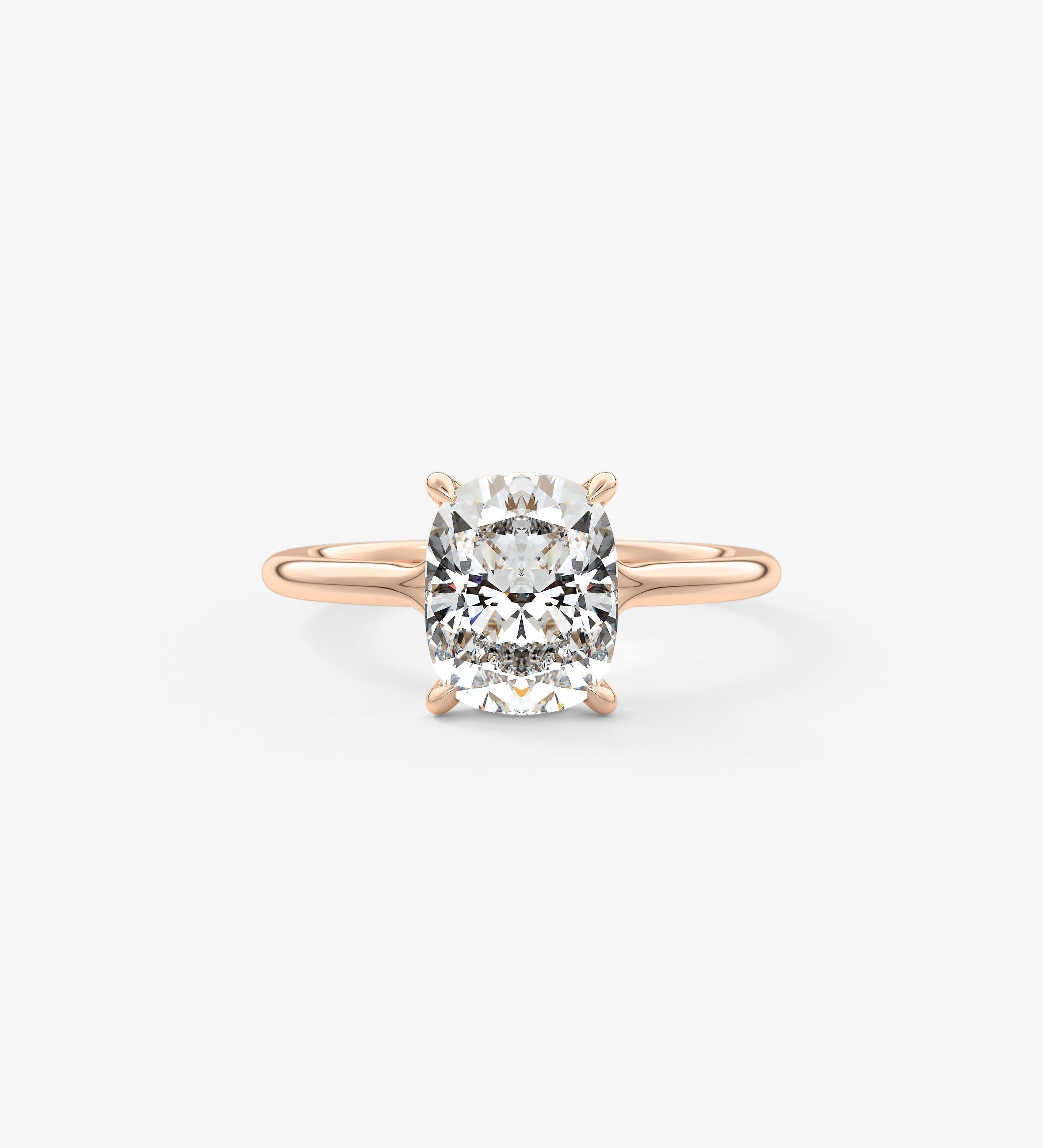 Elongated Cushion Split Shank Lab Grown Diamond Engagement Ring