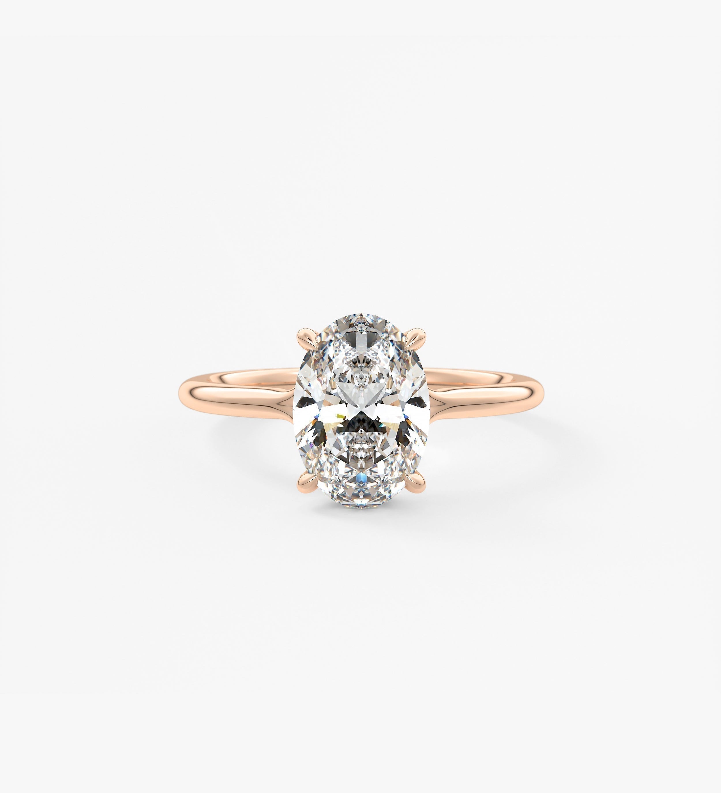 Oval Split Shank Lab Grown Diamond Engagement Ring