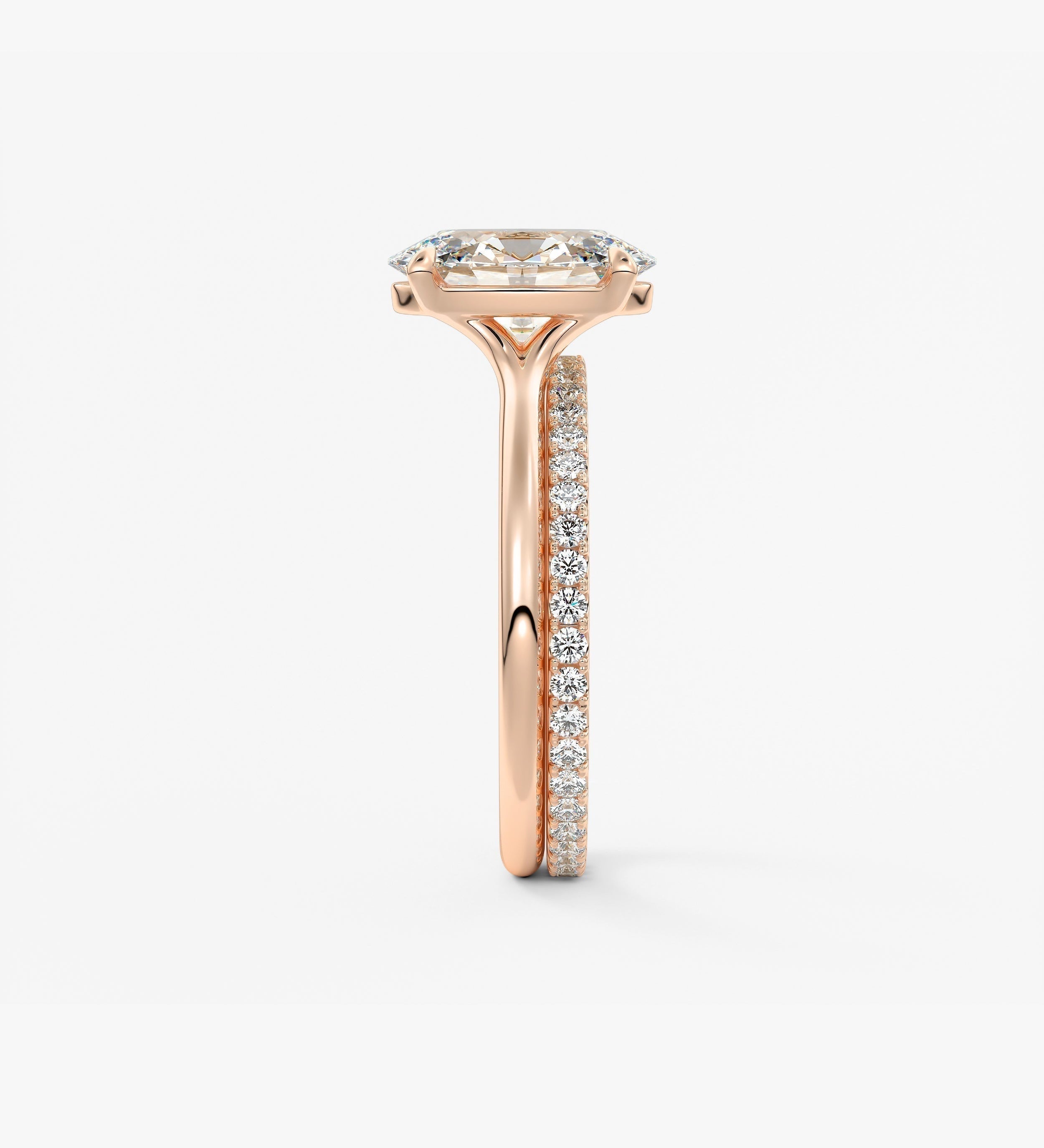 Oval Split Shank Lab Grown Diamond Engagement Ring
