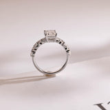 Stunning 1.0 - 2.0 CT Emerald Moissanite Engagement Ring with Pave Design 8