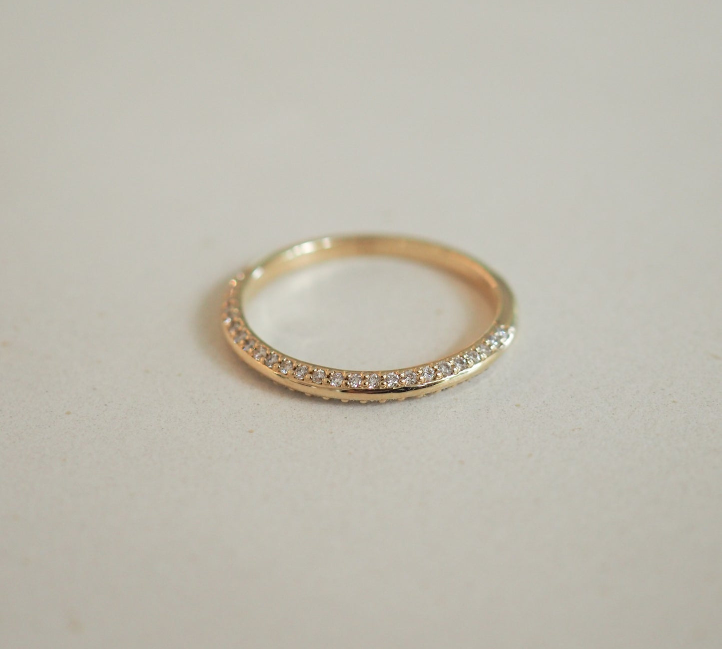 Stunning 0.2 TCW Round Moissanite Stones Knife Edge Wedding Bands