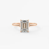 Emerald Split Shank Lab Grown Diamond Engagement Ring