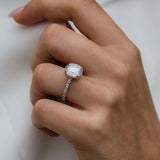 3.1 CT Round Pave Lab Grown Diamond Engagement Ring
