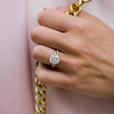 3.0 CT Cushion Solitaire Hidden Halo Moissanite Engagement Ring 5