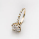 4.65 CT Cushion Solitaire Pave Moissanite Engagement Ring 3