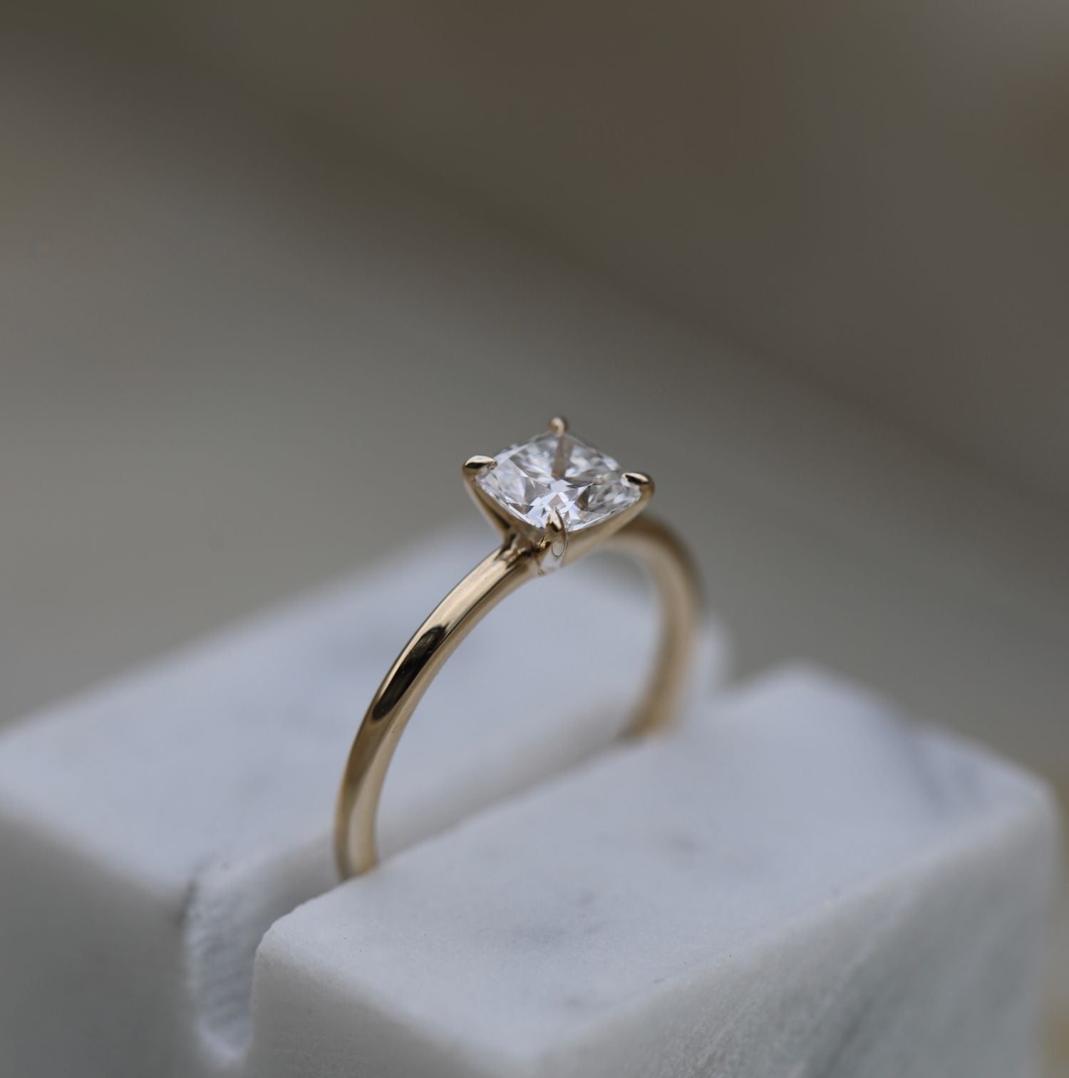 Cushion Solitaire Lab Grown Diamond Engagement Ring