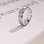Delicate Men's Wedding Band Brushed in Solid Gold 2