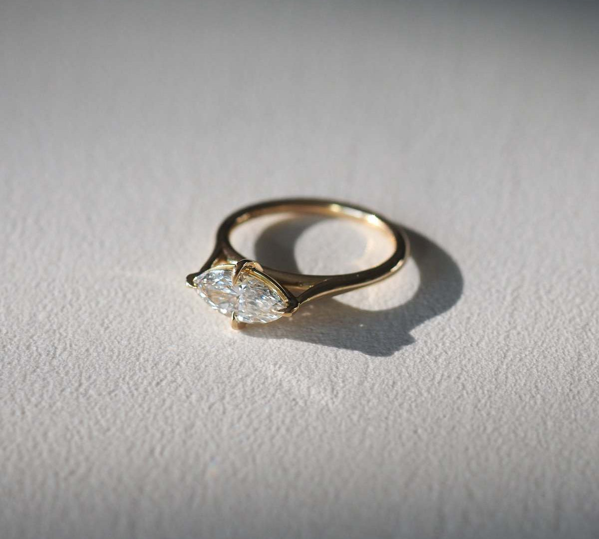 Stunning 1.0 CT Marquise Moissanite Engagement Ring with Solitaire Design