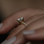 Round Cut Pave Lab Grown Diamond Engagement Ring