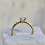 Round Cut Pave Lab Grown Diamond Engagement Ring