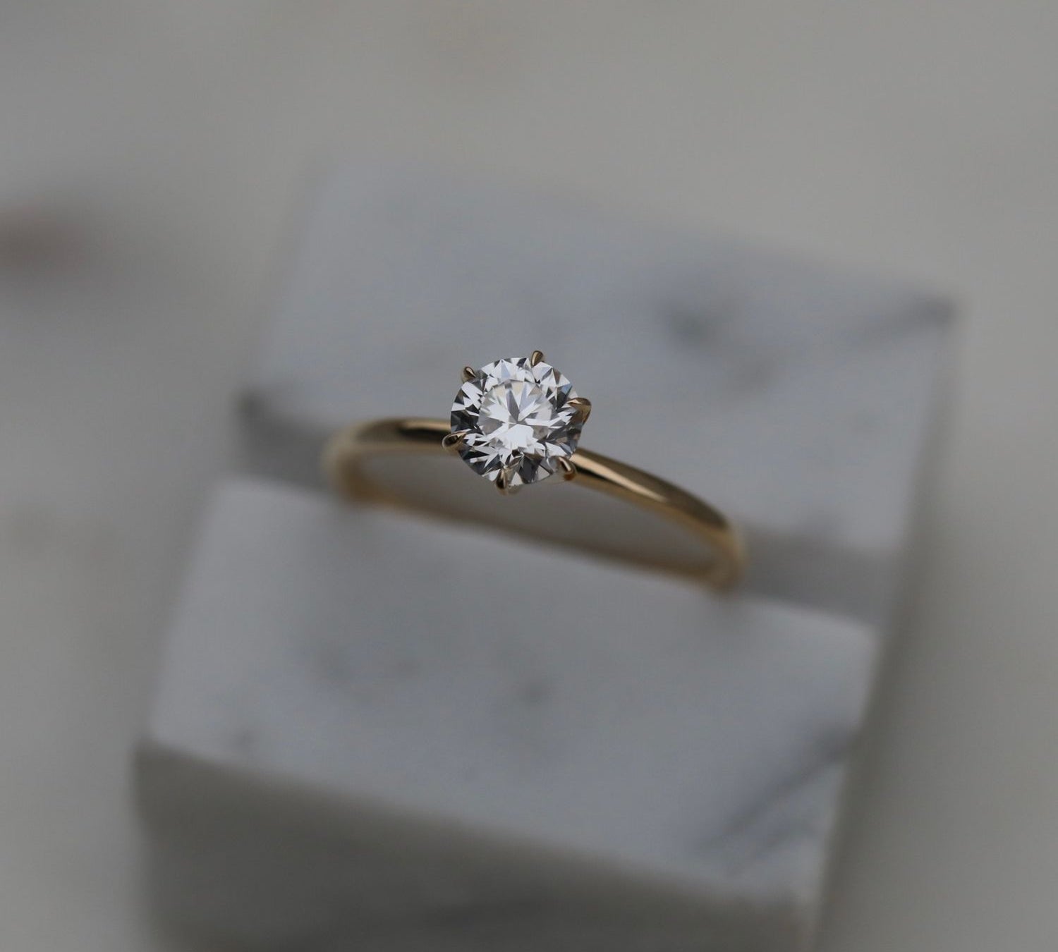 Round Solitaire Lab Grown Diamond Engagement Ring