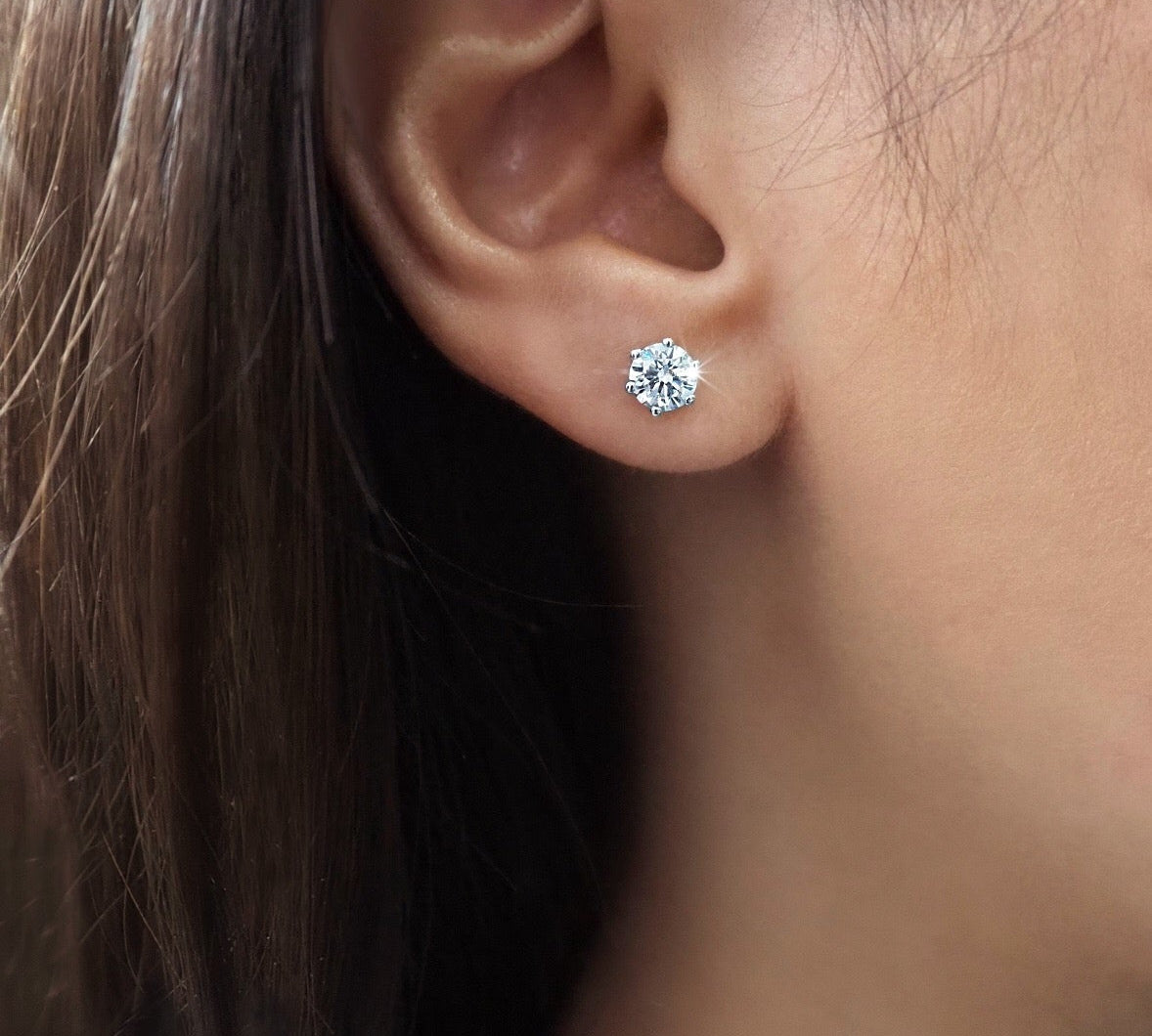 0.5 CT Round Solitaire Lab Grown Diamond Earrings