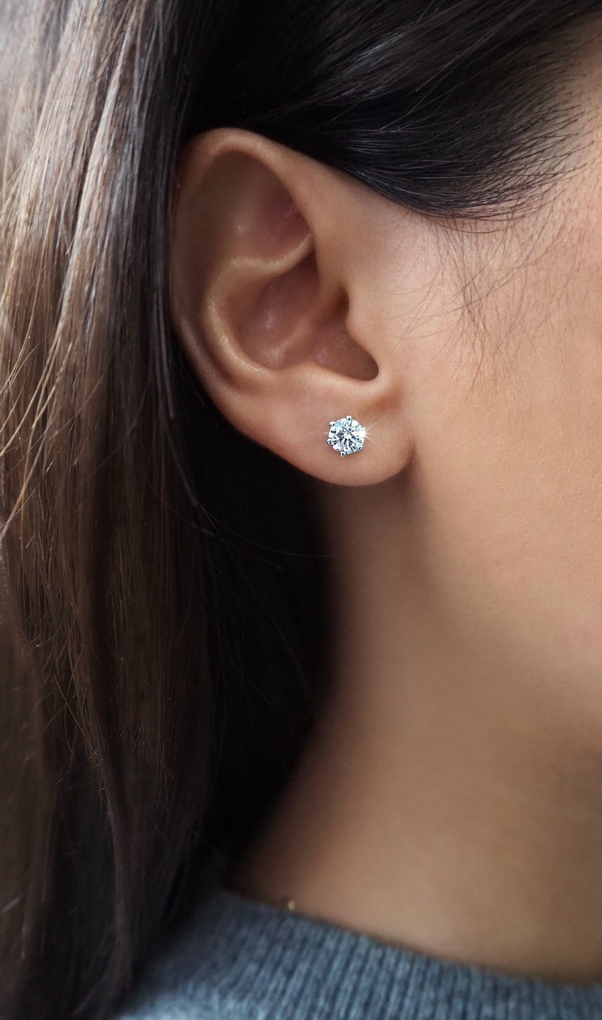 0.5 CT Round Solitaire Lab Grown Diamond Earrings