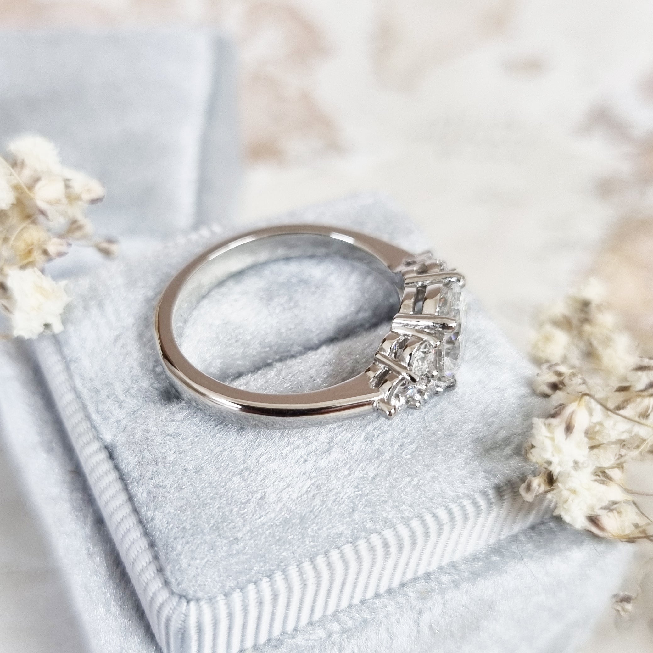 Oval Cluster Lab Grown Diamond Engagement Ring