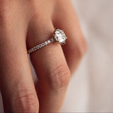 Hexagon Hidden Halo & Pave Moissanite Engagement Ring