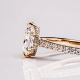Hexagon Hidden Halo & Pave Moissanite Engagement Ring
