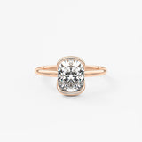 Cushion Half Bezel Lab Grown Diamond Engagement Ring