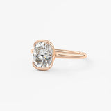 Cushion Half Bezel Lab Grown Diamond Engagement Ring