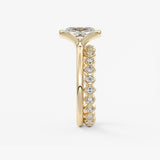 Cushion Half Bezel Lab Grown Diamond Engagement Ring